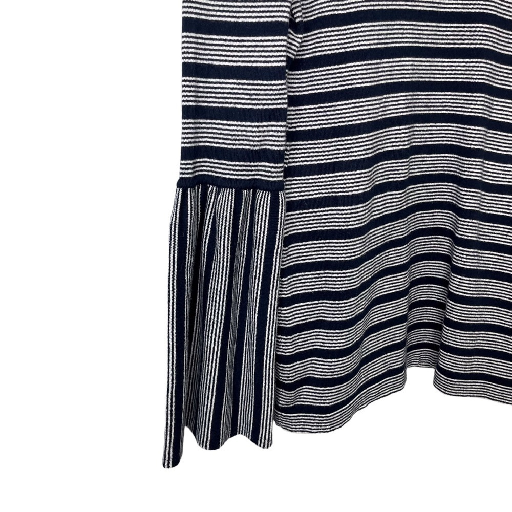 J McLaughlin Daryn Striped Bell Sleeve Sweater Top Navy White Size Small - Picture 4 of 7